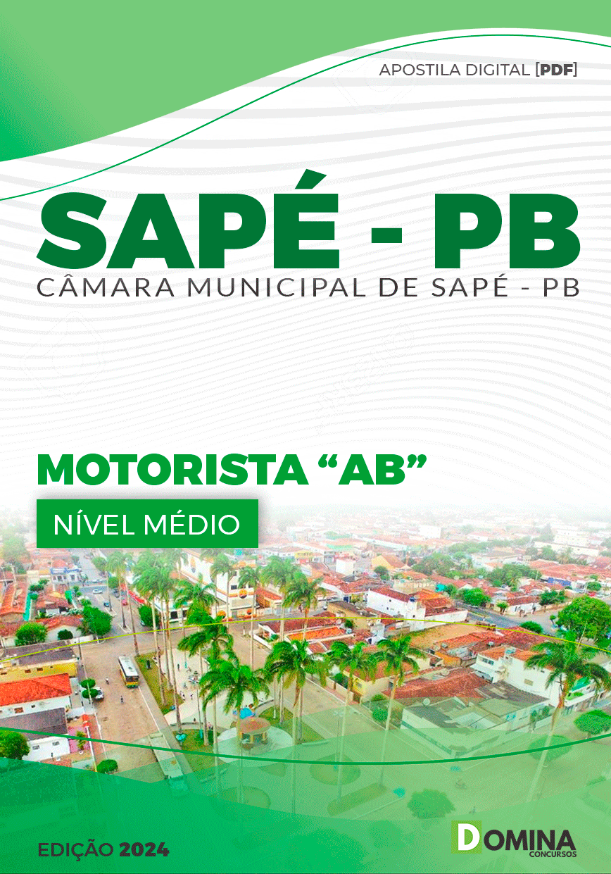 Apostila Câmara Sapé PB 2024 Motorista AB