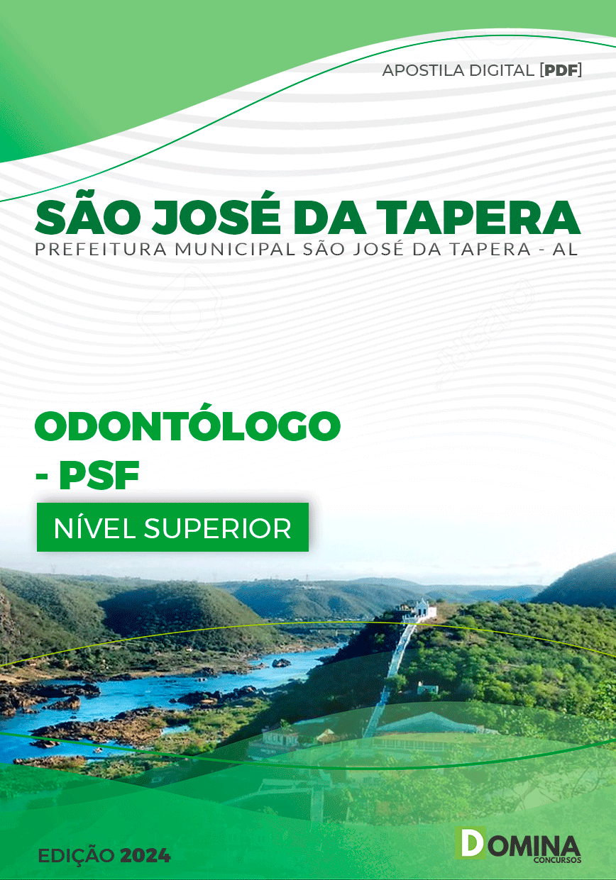 Apostila São José Da Tapera AL 2024 Odontólogo PSF