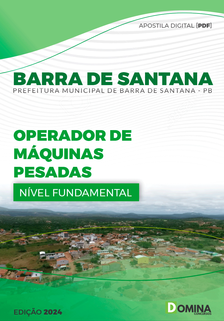 Apostila Barra De Santana PB 2024 Operador Máquinas Pesadas