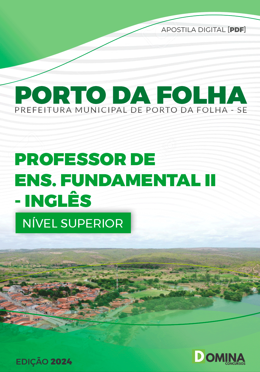 Apostila Porto Da Folha SE 2024 Professor De Inglês