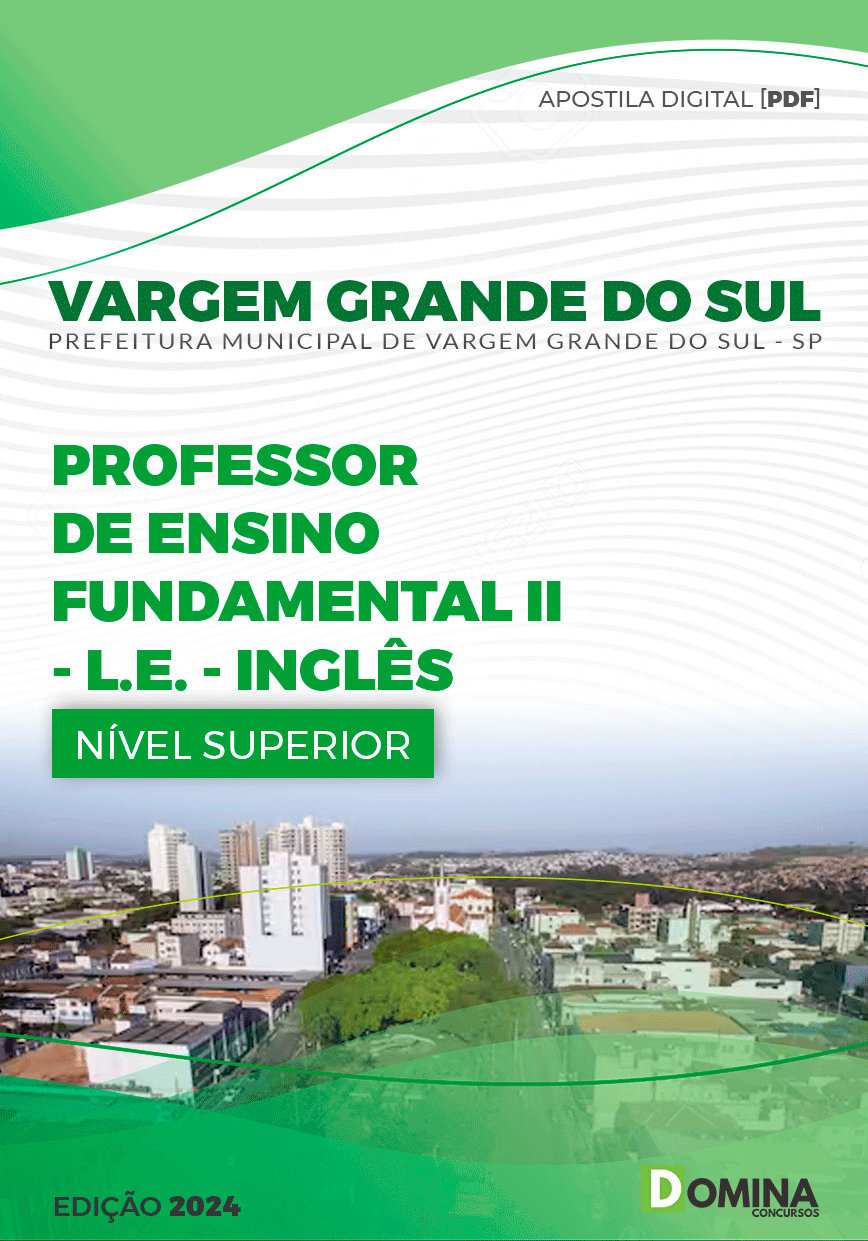 Apostila Vargem Grande do Sul SP 2024 Professor De Inglês