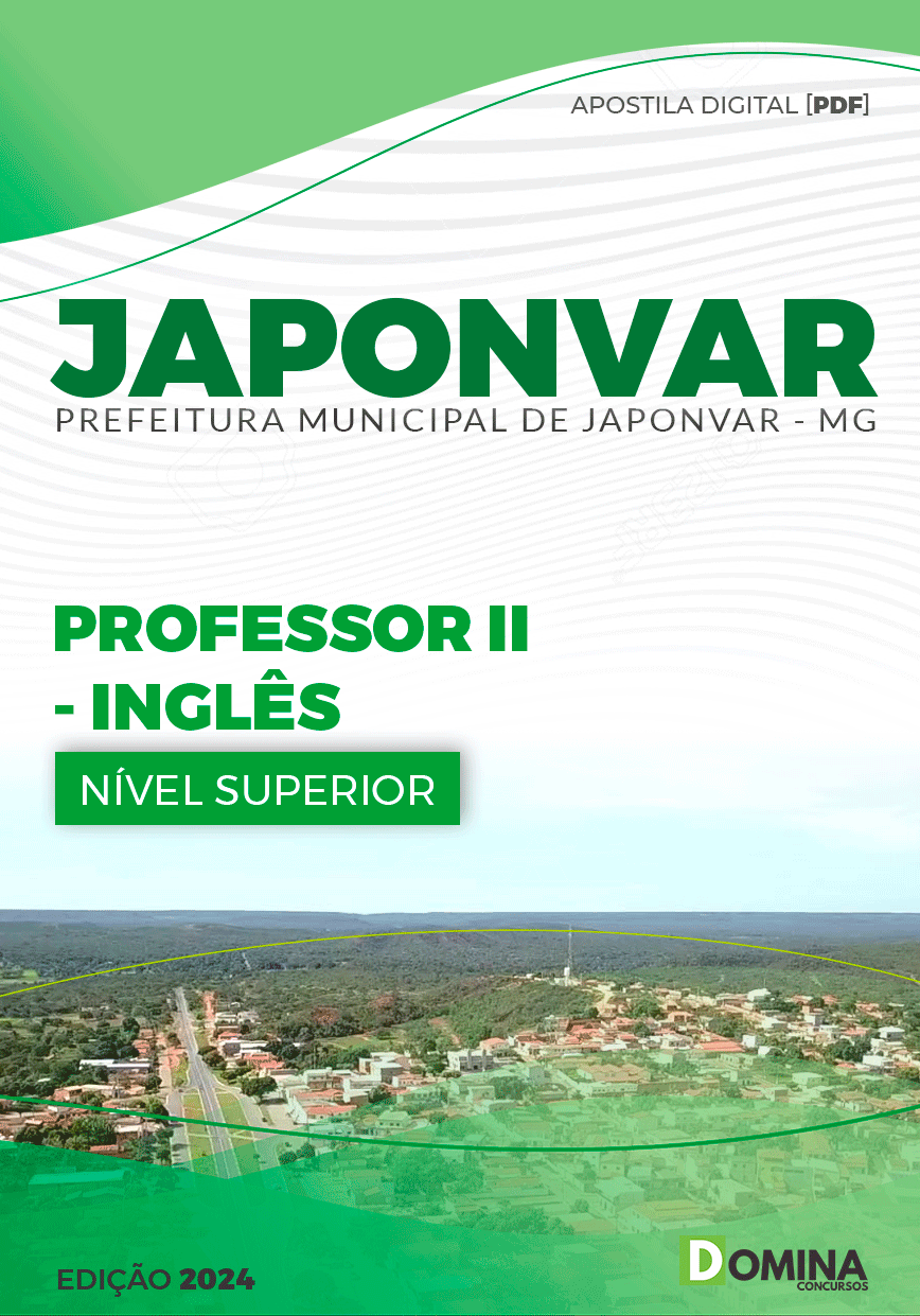 Apostila Professor de Inglês Japonvar MG 2024