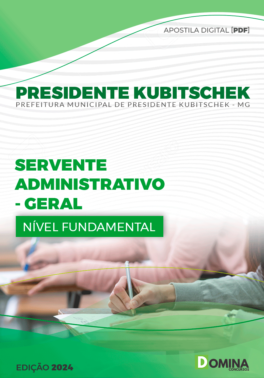 Apostila Servente Administrativo Presidente Kubitschek MG 2024