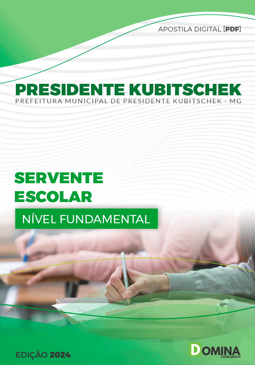 Apostila Servente Escolar Presidente Kubitschek MG 2024