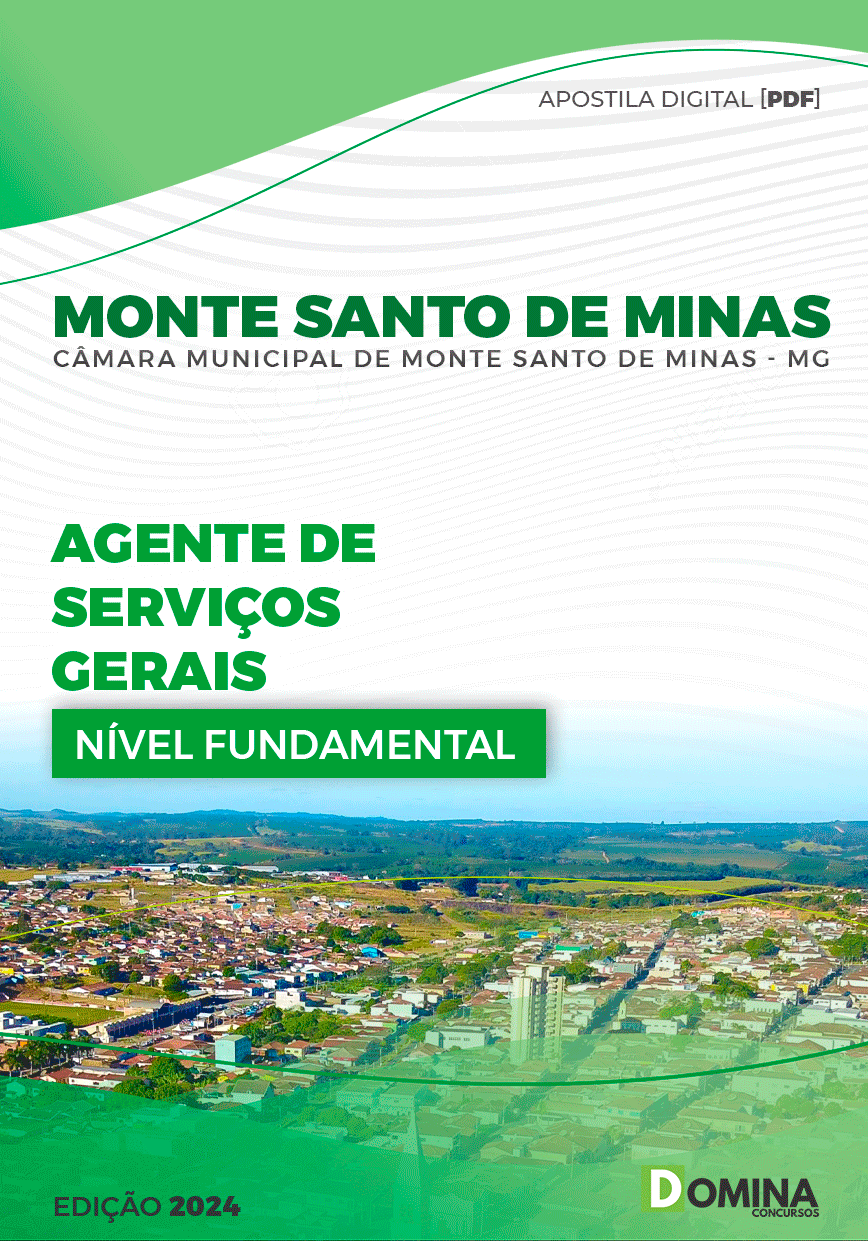 Apostila Agente Serviços Gerais Câmara Monte Santo Minas 2024