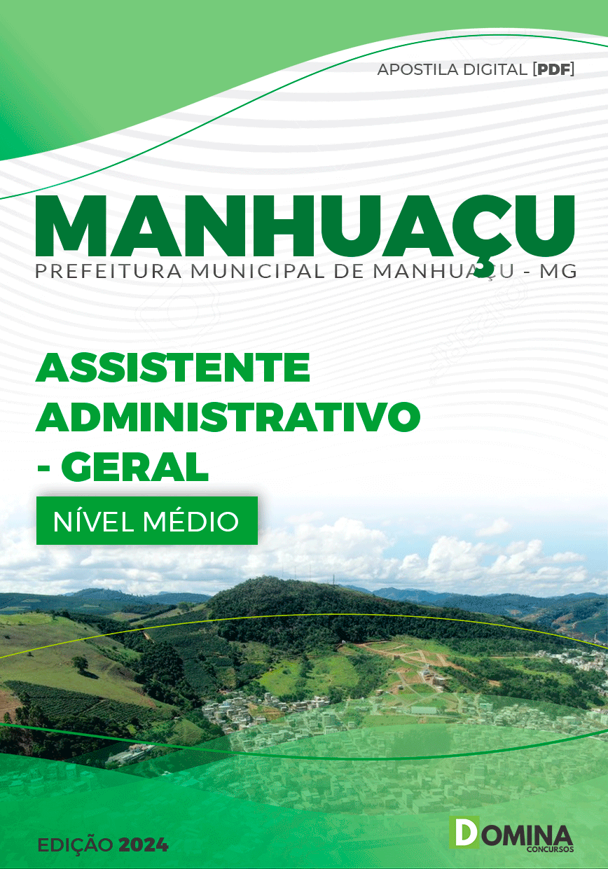 Apostila Assistente Administrativo Manhuaçu MG 2024