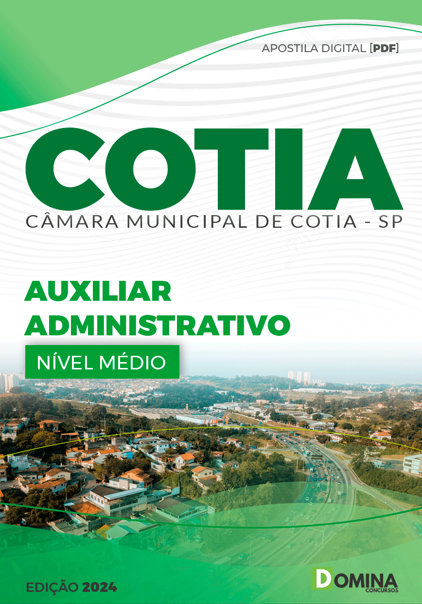 Apostila Auxiliar Administrativo Câmara Cotia SP 2024