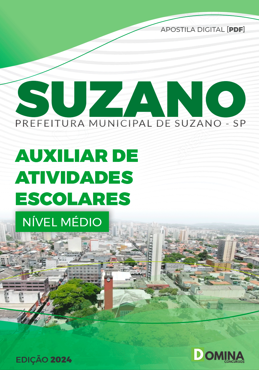 Apostila Auxiliar de Atividades Escolares Suzano SP 2024