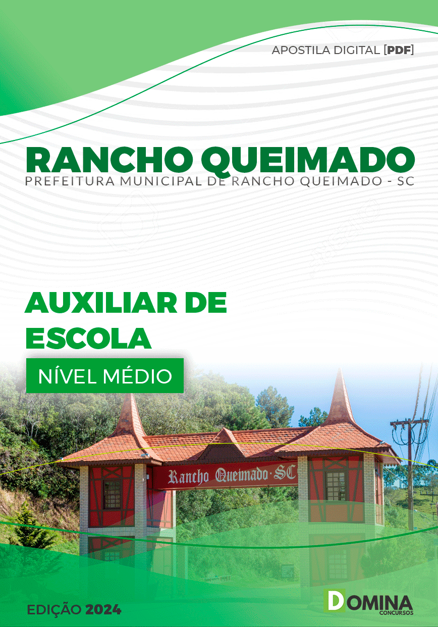 Apostila Auxiliar de Escola Rancho Queimado SC 2024