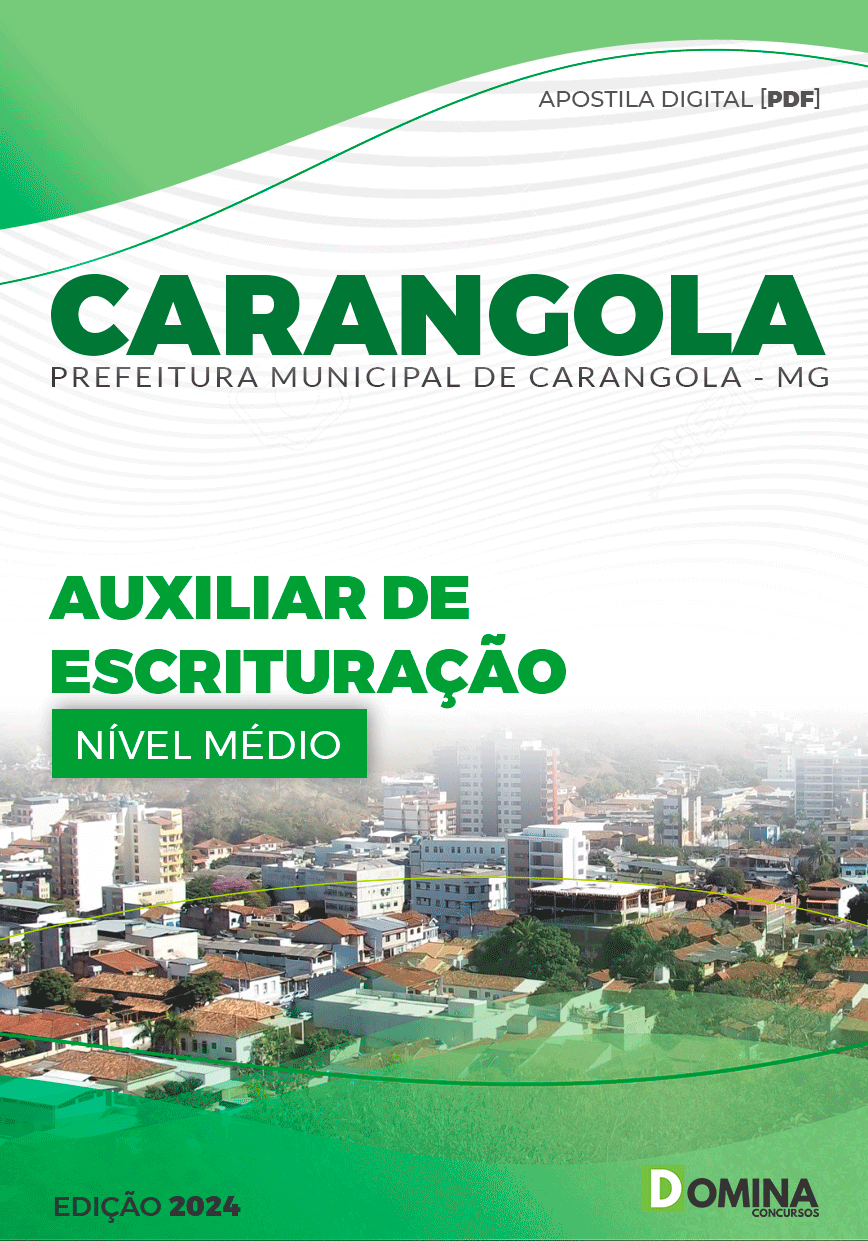 Apostila Auxiliar de Escrituração Carangola MG 2024