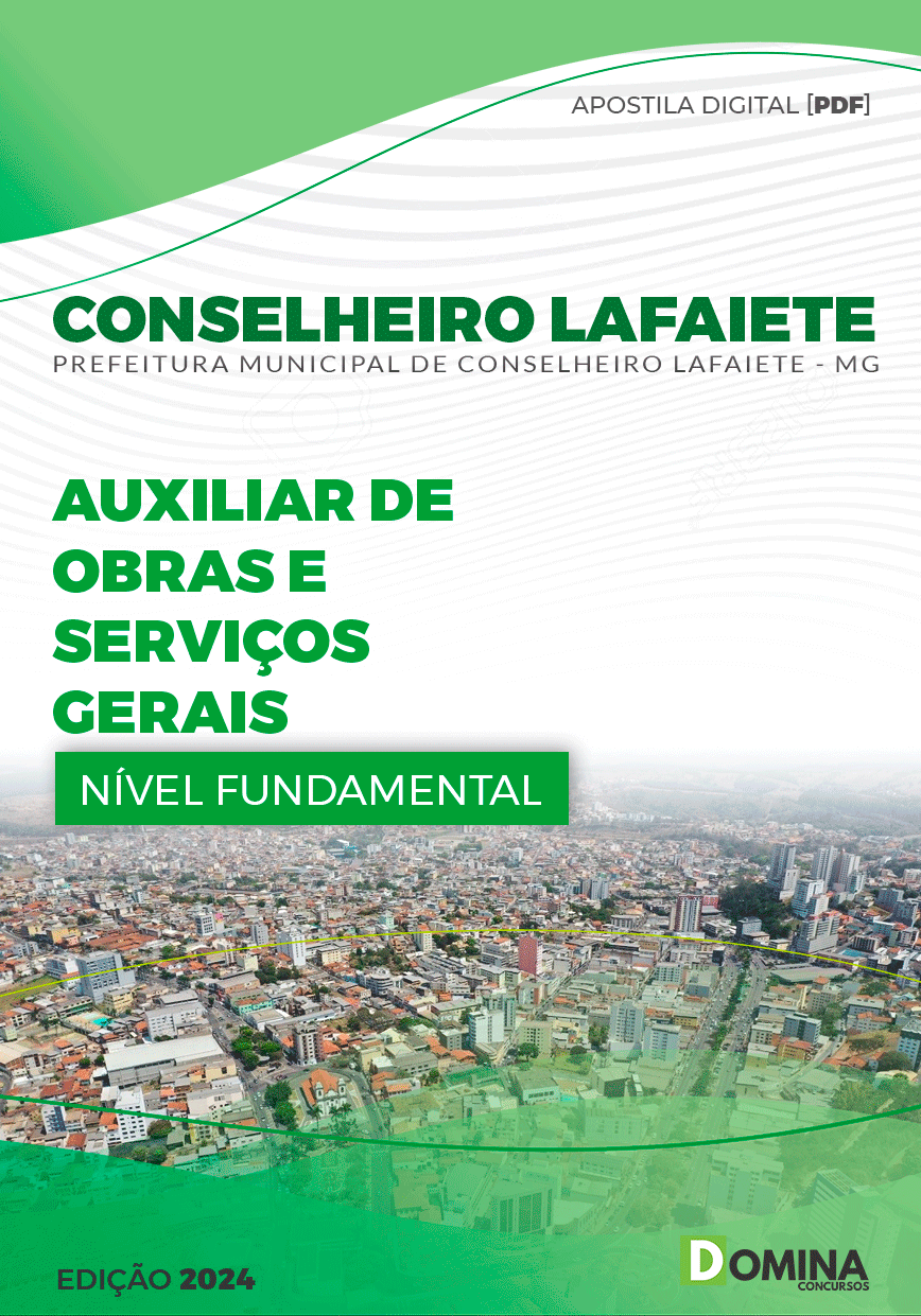 Apostila Auxiliar de Obras Conselheiro Lafaiete MG 2024