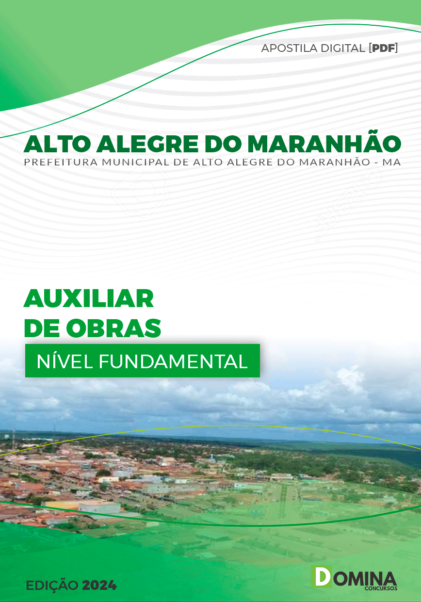 Apostila Auxiliar de Obras Alto Alegre Maranhão MA 2024