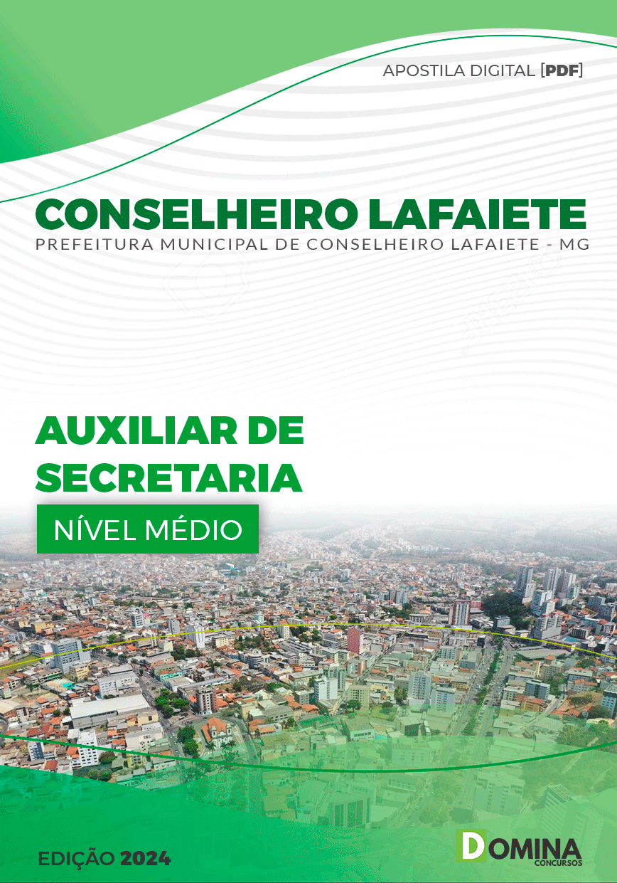 Apostila Auxiliar de Secretaria Conselheiro Lafaiete MG 2024