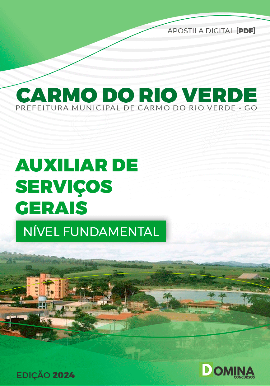 Apostila Auxiliar de Serviços Gerais Carmo do Rio Verde GO 2024