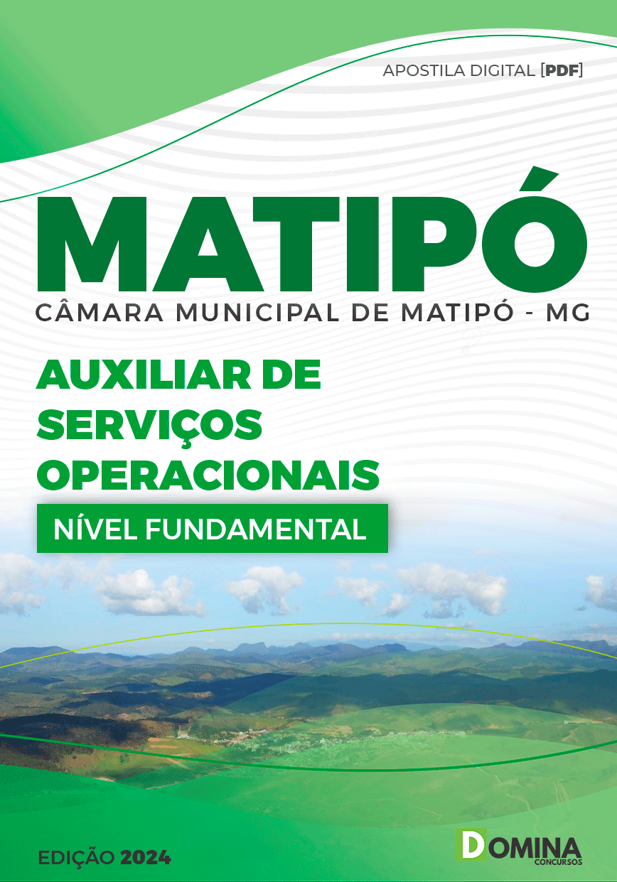 Apostila Auxiliar Serviços Operacionais Câmara Matipó MG 2024