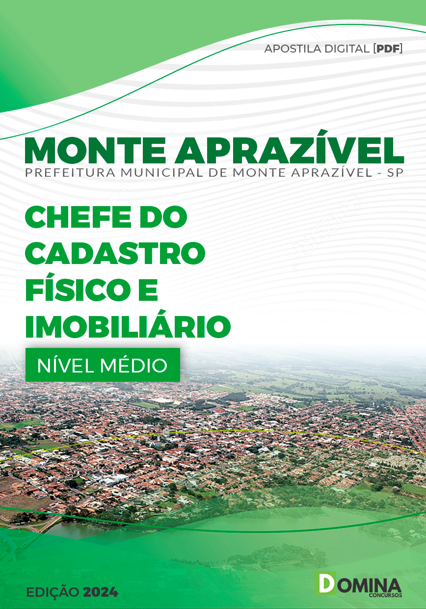 Apostila Chefe de Cadastro Físico Monte Aprazível SP 2024