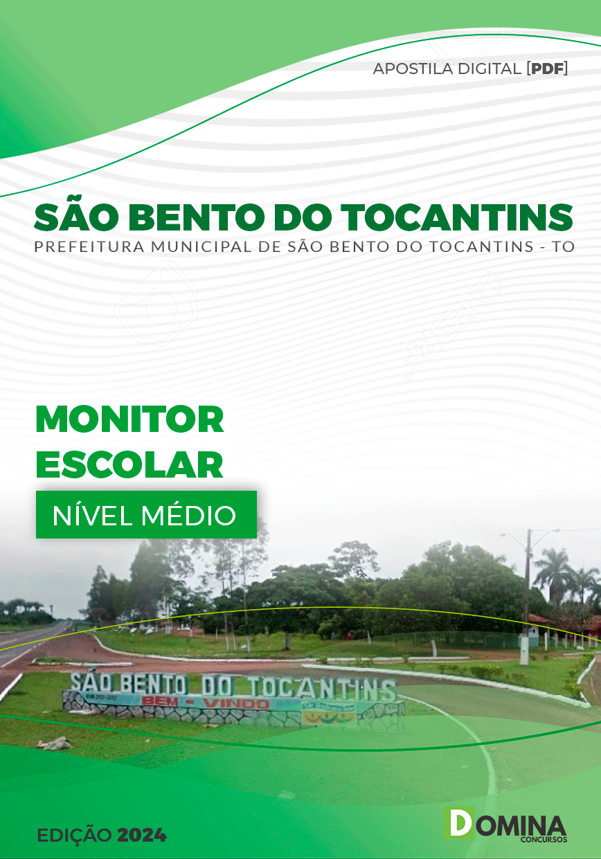 Apostila Monitor Escolar São Bento do Tocantins TO 2024