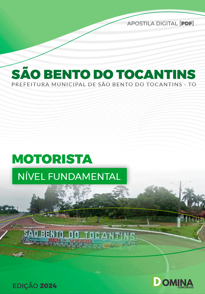 Apostila Motorista São Bento do Tocantins TO 2024