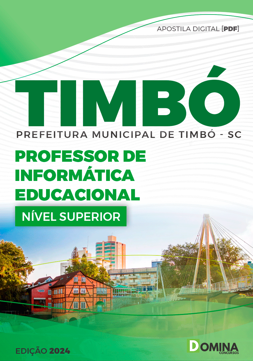 Apostila Prefeitura Timbó SC 2024 Professor de Informática