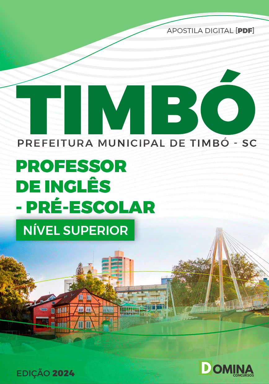 Apostila Prefeitura Timbó SC 2024 Professor Inglês Pré Escolar