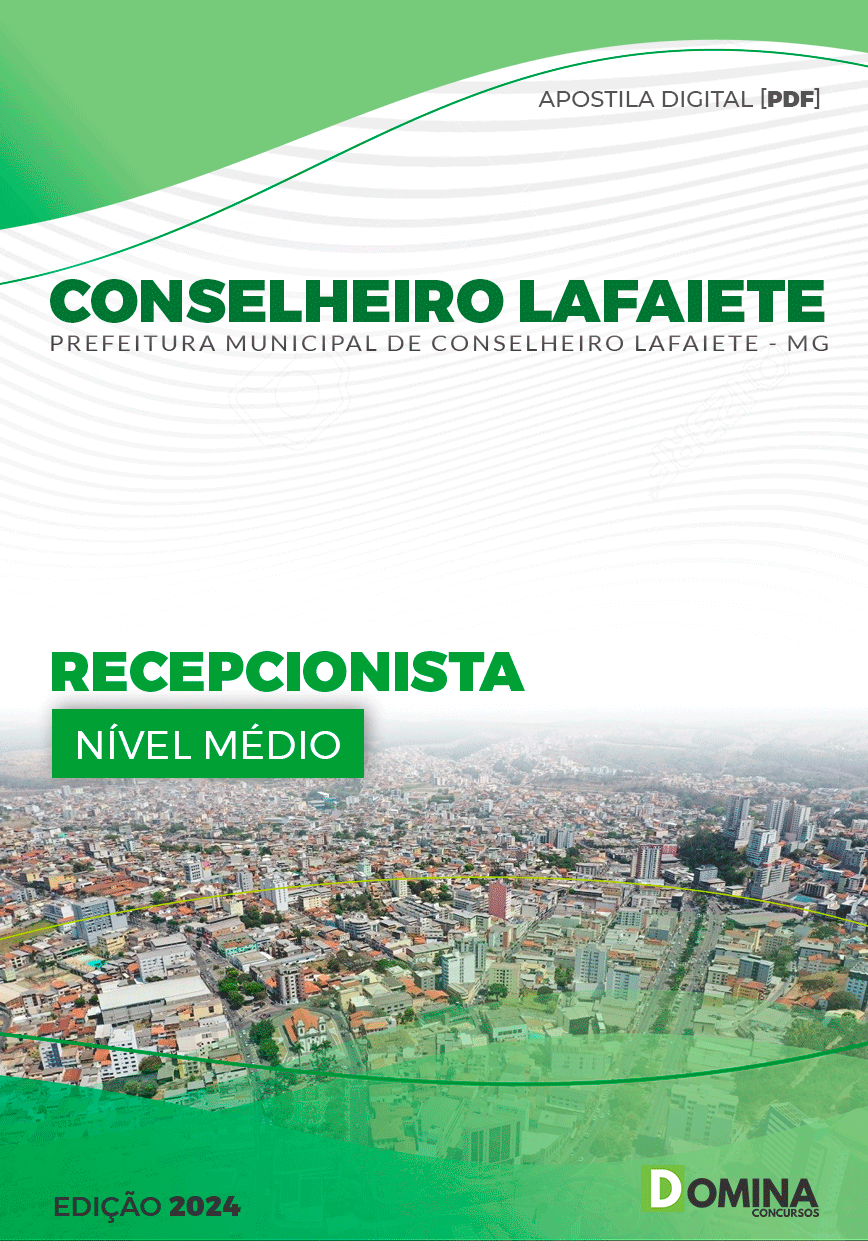 Apostila Recepcionista Conselheiro Lafaiete MG 2024