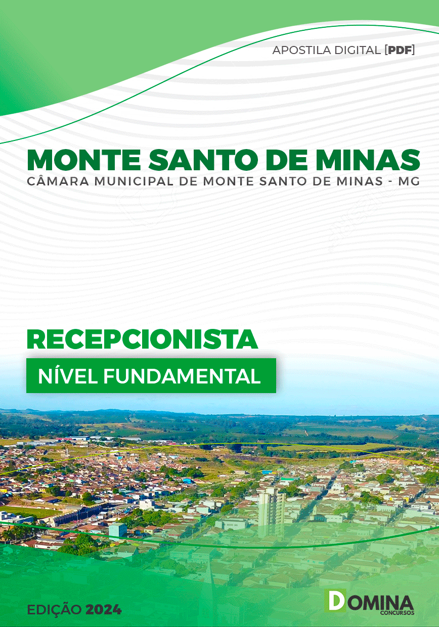 Apostila Recepcionista Câmara Monte Santo Minas MG 2024