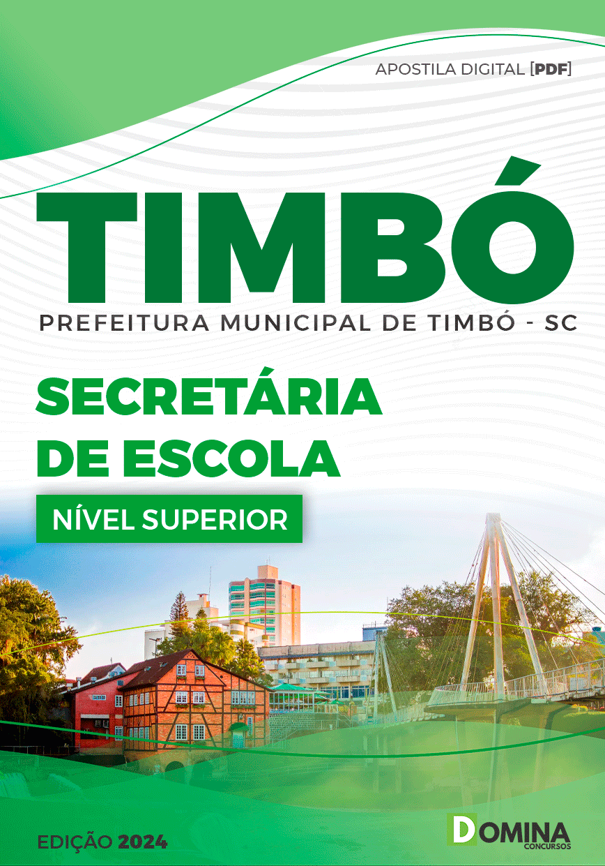 Apostila Prefeitura Timbó SC 2024 Secretária de Escola