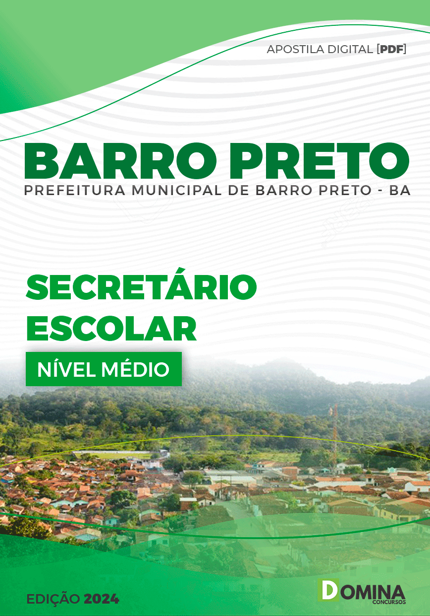 Apostila Secretário Escolar Barro Preto BA 2024