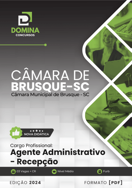 Apostila Agente Administrativo Recepção Câmara Brusque 2024