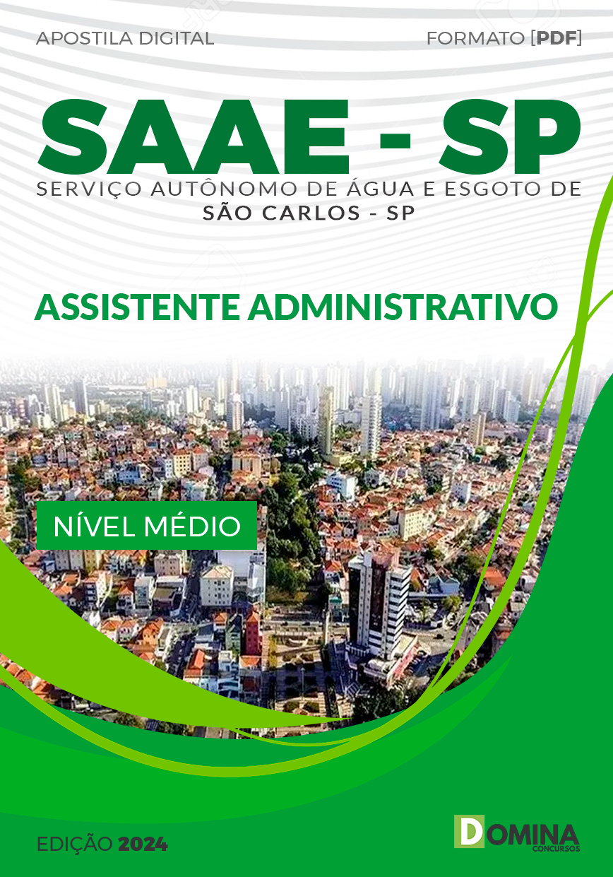 Apostila Assistente Administrativo SAAE São Carlos SP 2024