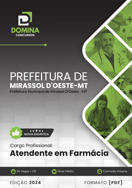 Apostila Atendente em Farmácia Mirassol D'Oeste MT 2024