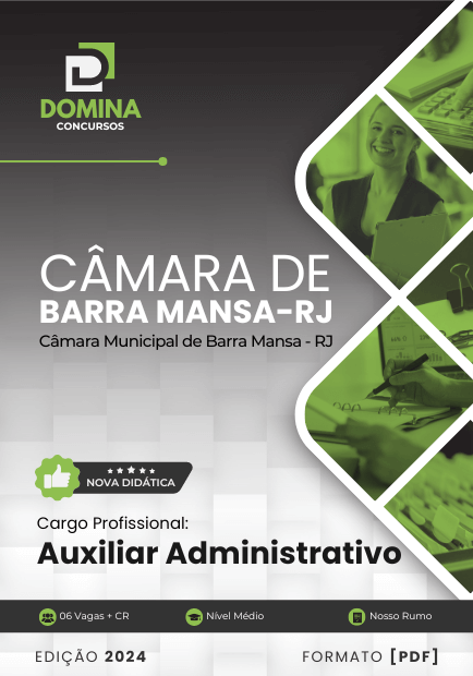 Apostila Auxiliar Administrativo Câmara Barra Mansa RJ 2024