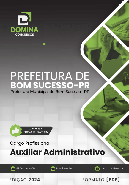 Apostila Auxiliar Administrativo Bom Sucesso PR 2024