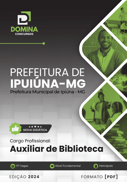 Apostila Auxiliar de Biblioteca Ipuiúna MG 2024