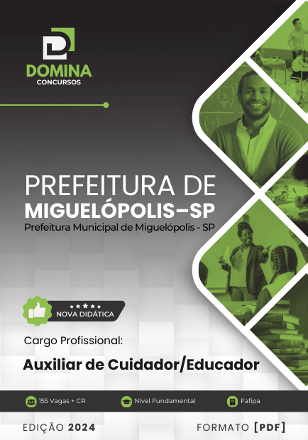 Apostila Auxiliar de Cuidador Miguelópolis SP 2024