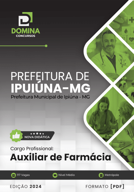 Apostila Auxiliar de Farmácia Ipuiúna MG 2024