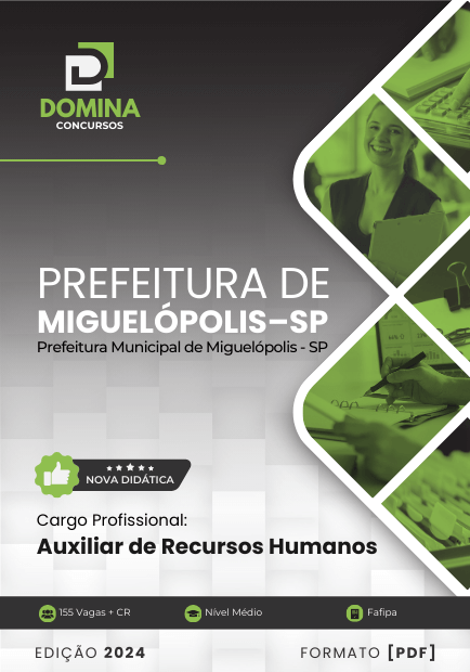 Apostila Auxiliar de Recursos Humanos Miguelópolis SP 2024