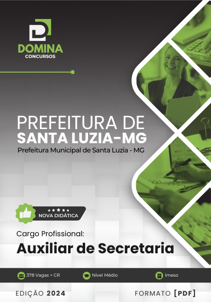 Apostila Auxiliar de Secretaria Santa Luzia MG 2024