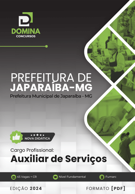 Apostila Auxiliar de Serviços Japaraíba MG 2024