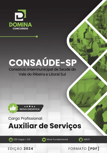 Apostila Auxiliar de Serviços Consaúde SP 2024