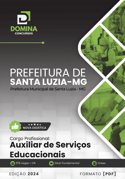 Apostila Auxiliar de Serviços Educacionais Santa Luzia MG 2024