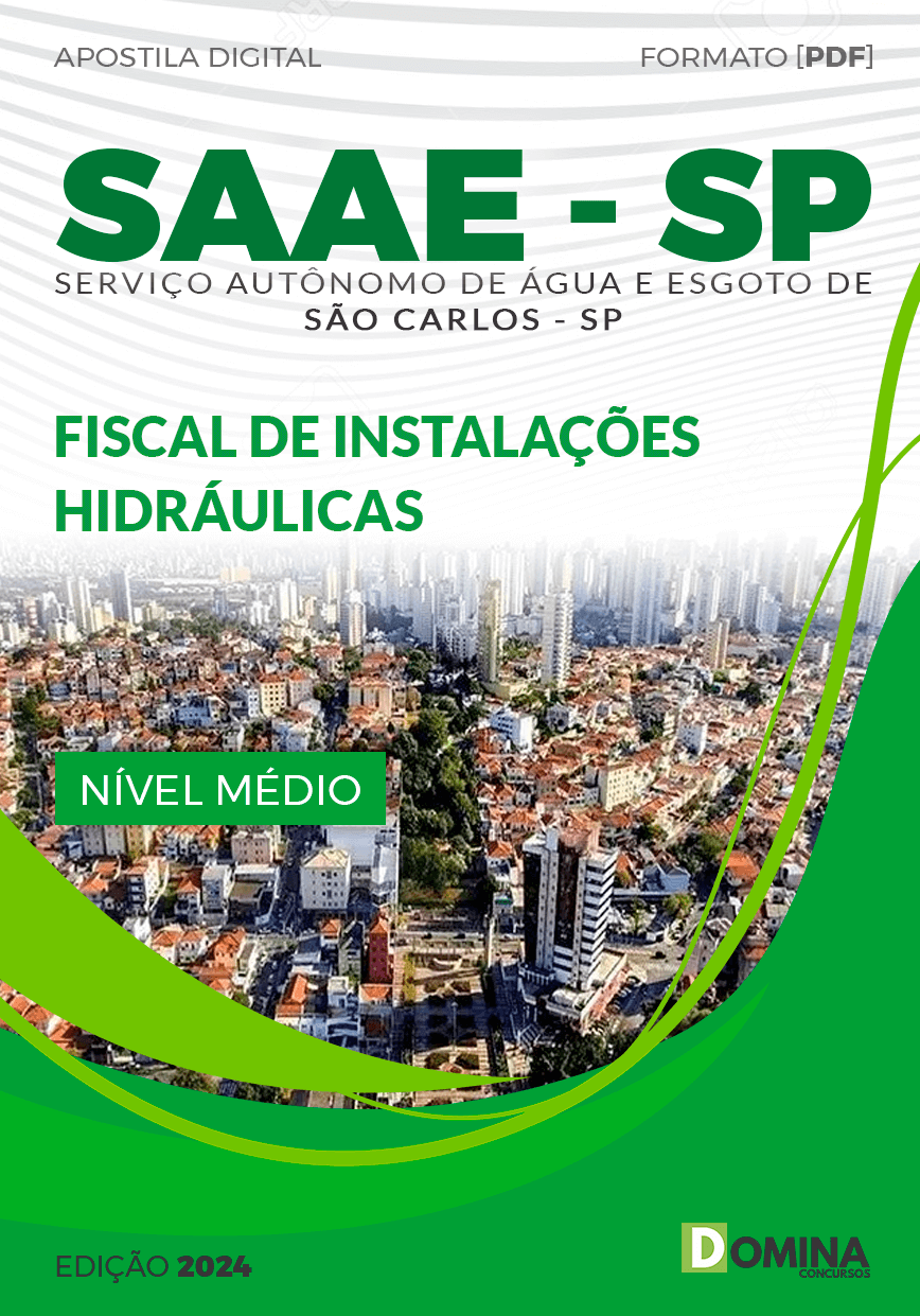 Apostila Fiscal Instalações Hidráulicas SAAE São Carlos SP 2024