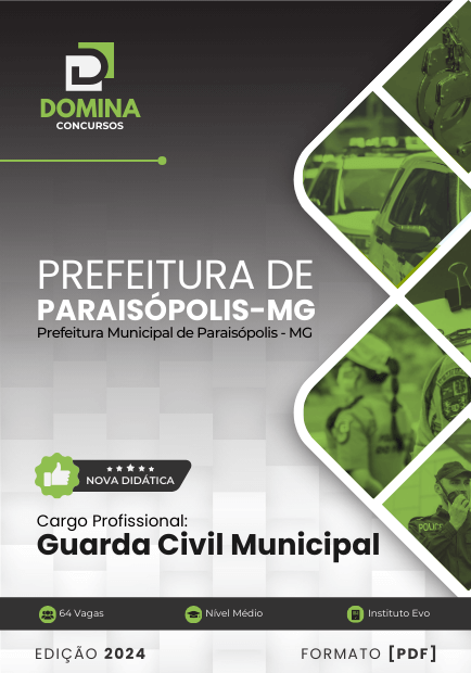 Apostila Guarda Civil Municipal Paraisópolis MG 2024