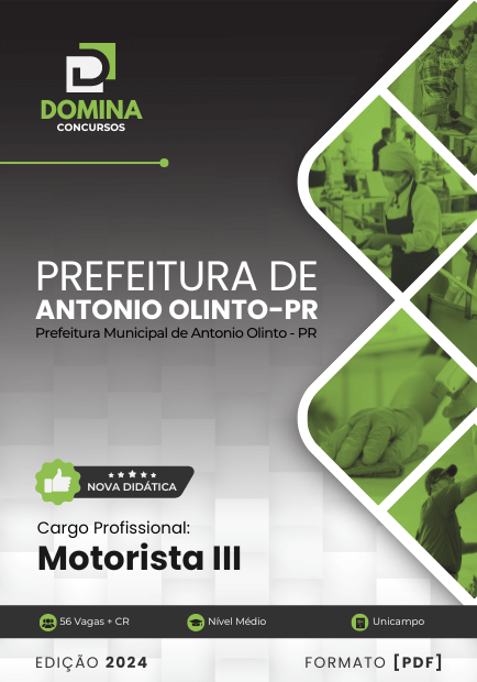 Apostila Motorista Antônio Olinto PR 2024