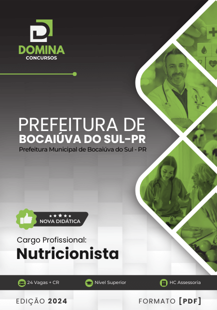 Apostila Nutricionista Bocaiúva do Sul PR 2024