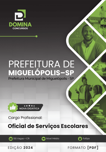 Apostila Oficial de Serviços Escolares Miguelópolis SP 2024