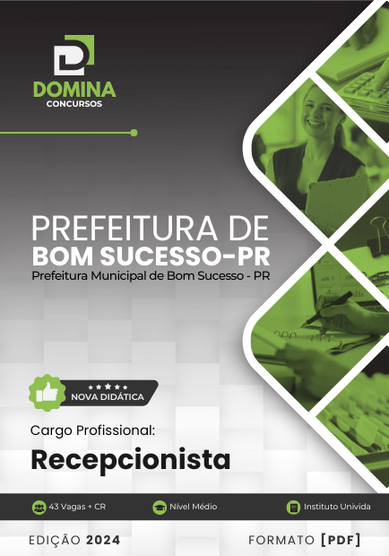 Apostila Recepcionista Bom Sucesso PR 2024