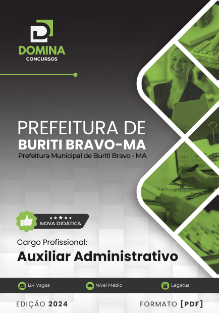 Apostila Auxiliar Administrativo Buriti Bravo MA 2024