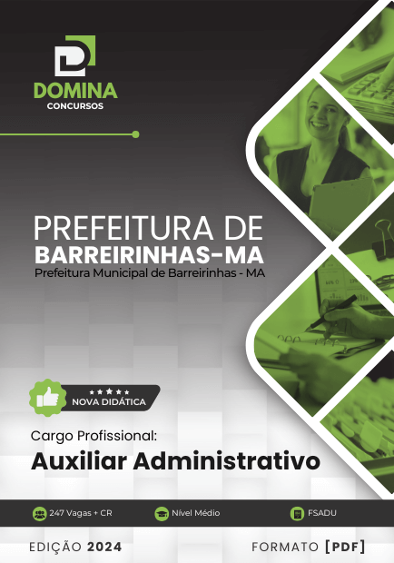 Apostila Auxiliar Administrativo Barreirinhas MA 2024