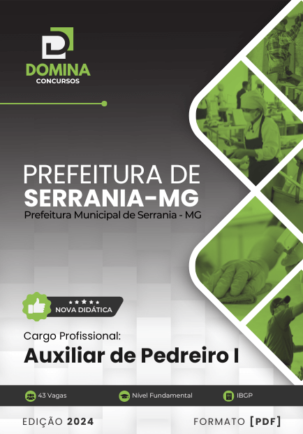 Apostila Auxiliar de Pedreiro Serrania MG 2024